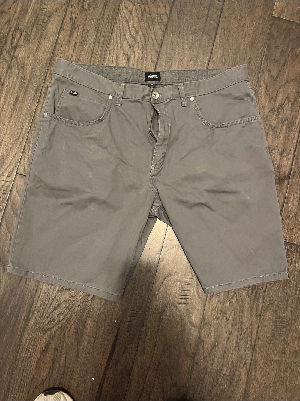 Vans Men's Gray Flat-Front Casual Shorts